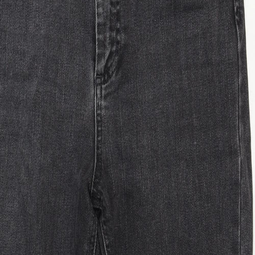 ASOS Womens Grey Cotton Straight Jeans Size 28 in Regular Zip