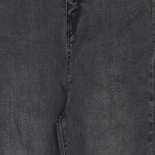 Denim & Co. Womens Grey Cotton Skinny Jeans Size 14 Regular Zip