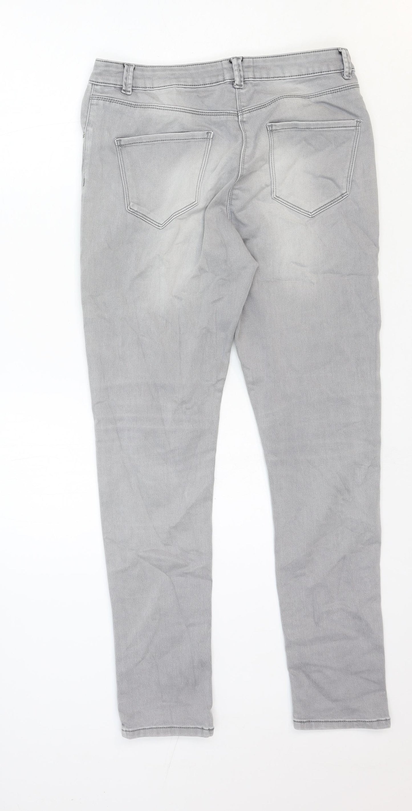 Red Herring Womens Grey Cotton Skinny Jeans Size 28 in Regular Zip