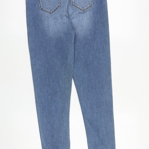 Marks and Spencer Womens Blue Cotton Skinny Jeans Size 10 L28 in Slim Zip