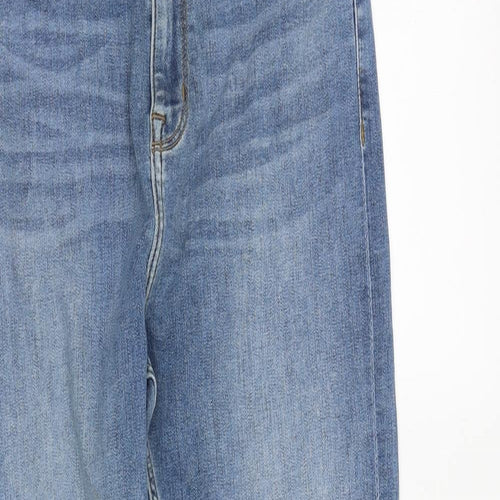 Marks and Spencer Womens Blue Cotton Skinny Jeans Size 10 L28 in Slim Zip