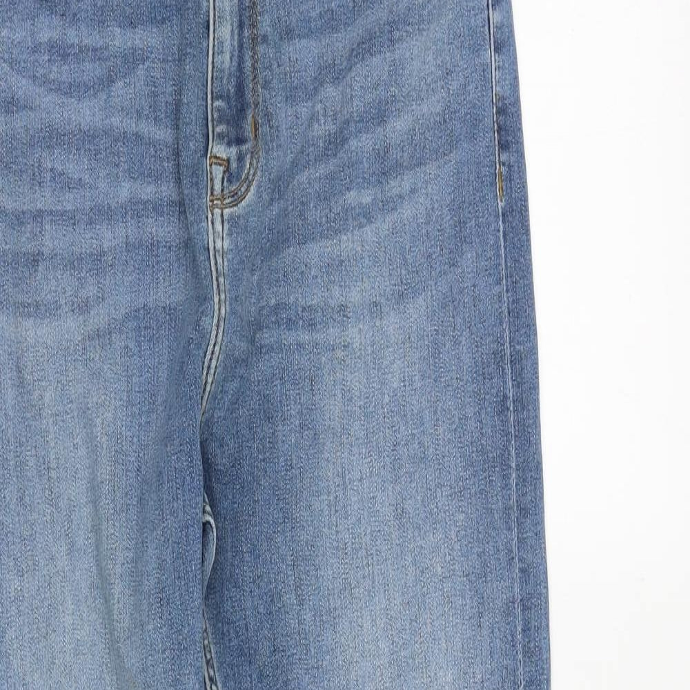 Marks and Spencer Womens Blue Cotton Skinny Jeans Size 10 L28 in Slim Zip
