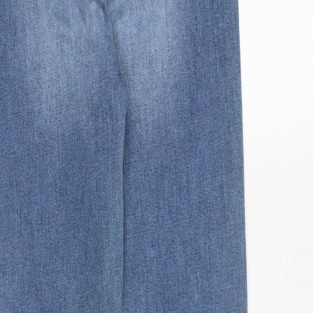 Marks and Spencer Womens Blue Cotton Skinny Jeans Size 10 L28 in Slim Zip