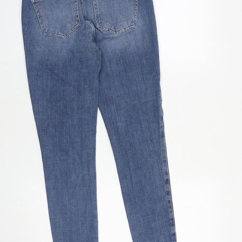 NEXT Womens Blue Cotton Skinny Jeans Size 10 L28 in Slim Zip