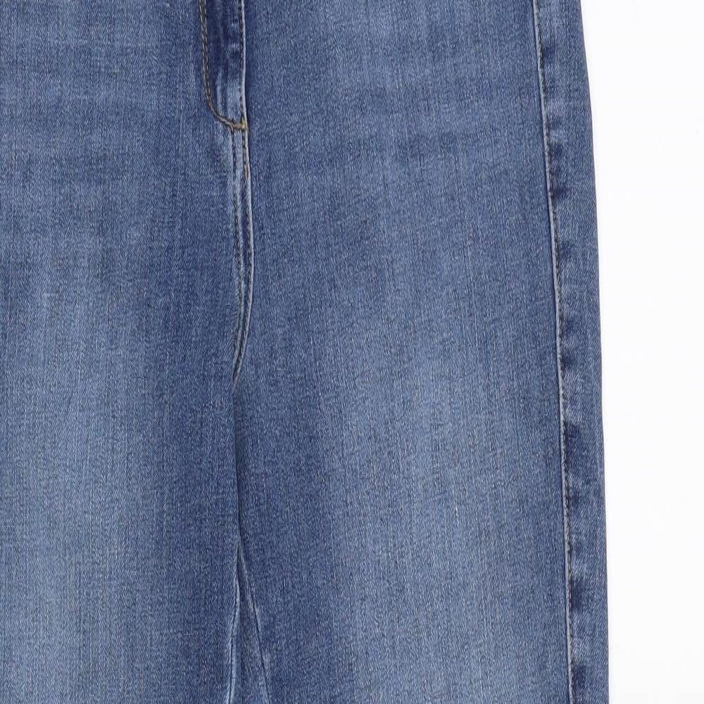 NEXT Womens Blue Cotton Skinny Jeans Size 10 L28 in Slim Zip