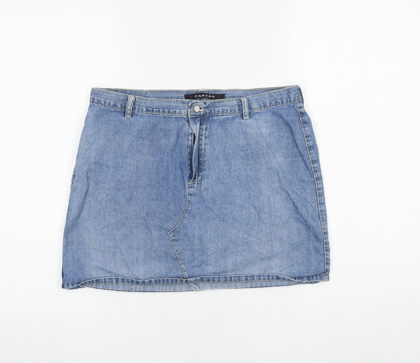 Cantao Womens Blue Cotton Mini Skirt Size 30 in Zip