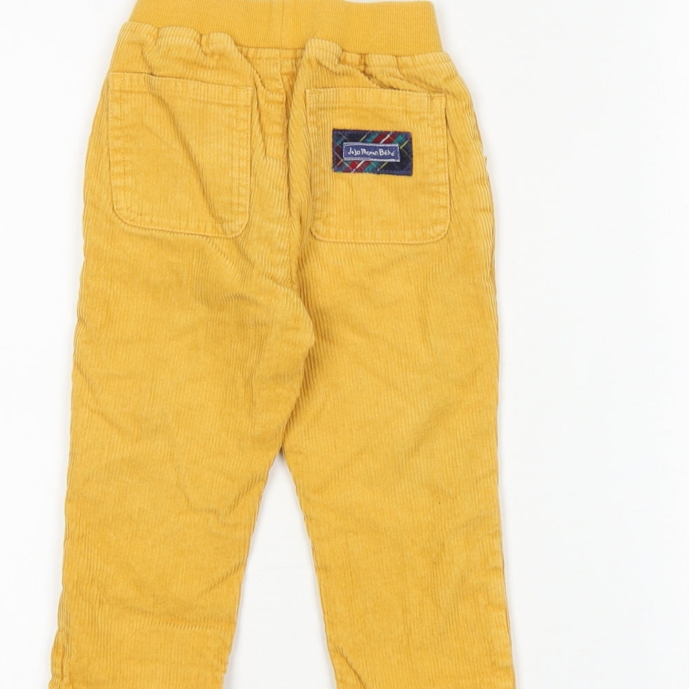 JoJo Maman Baby Yellow 100% Cotton Jogger Trousers Size 12 Months L50 cm Pullover