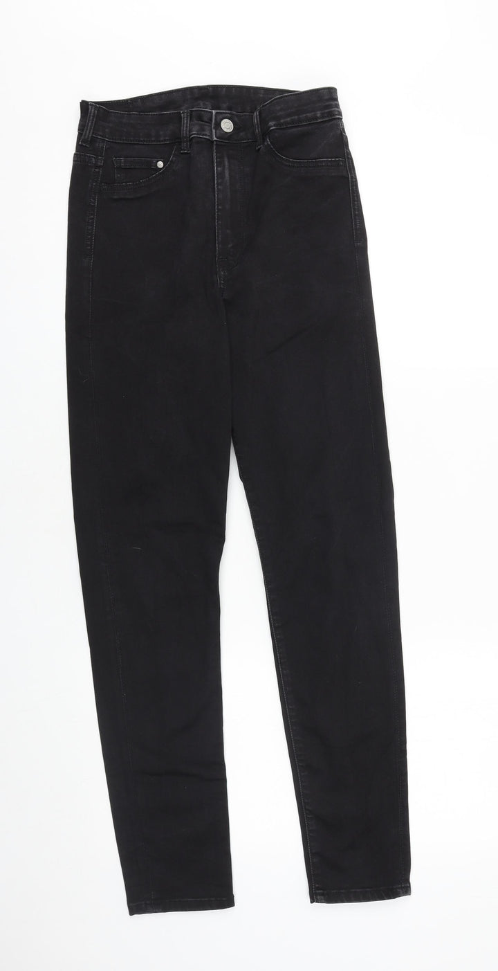 H&M Womens Black Cotton Skinny Jeans Size 27 in L28 in Slim Zip