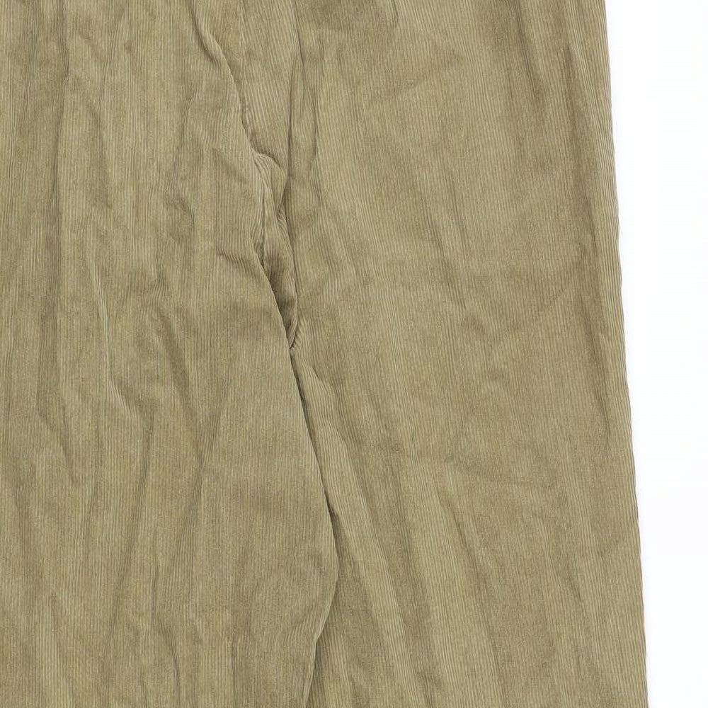 Marks and Spencer Mens Brown Cotton Trousers Size 36 in L29 in Regular Zip