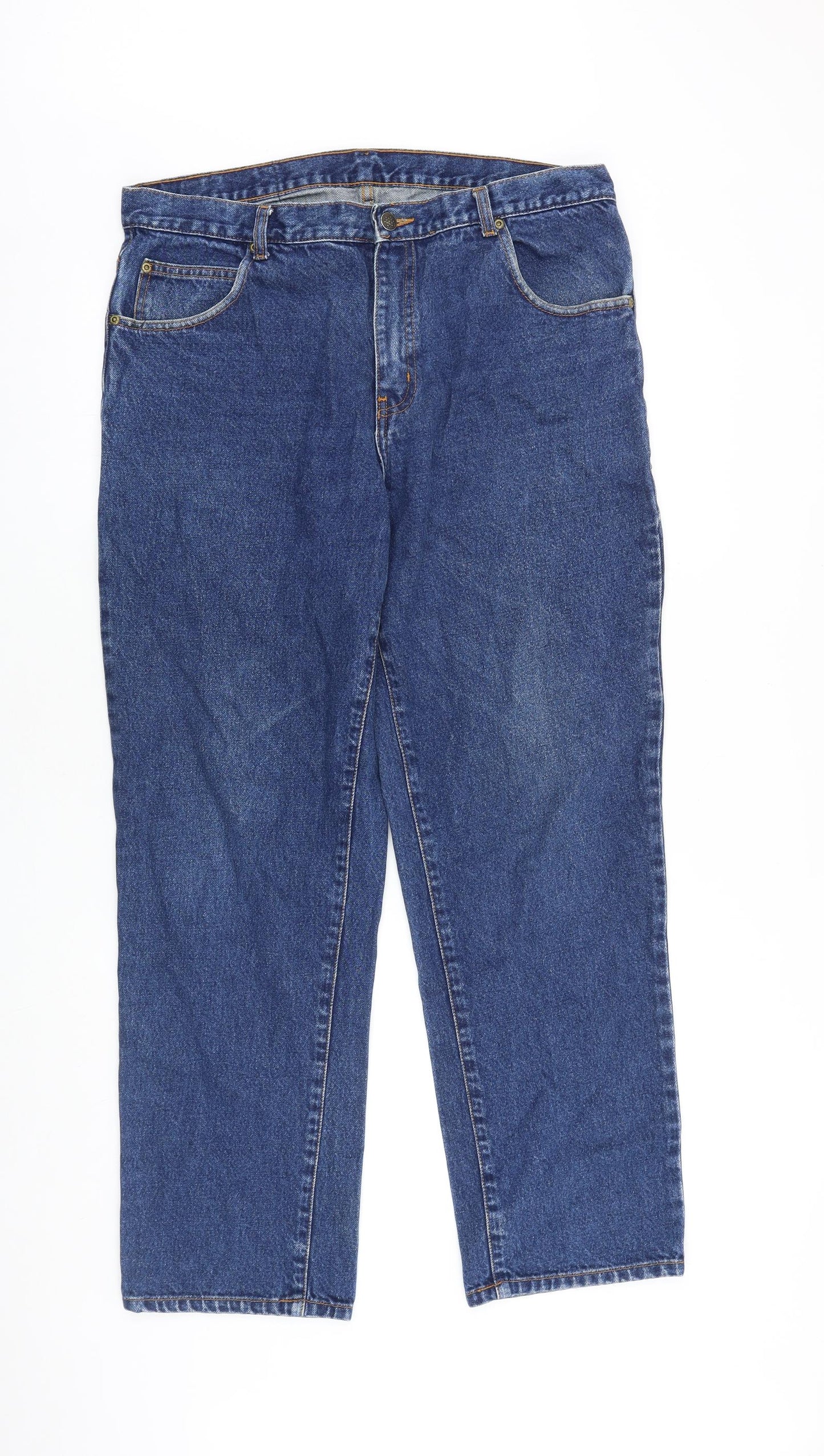 Capepoint Mens Blue Cotton Straight Jeans Size 36 in L29 in Regular Zip
