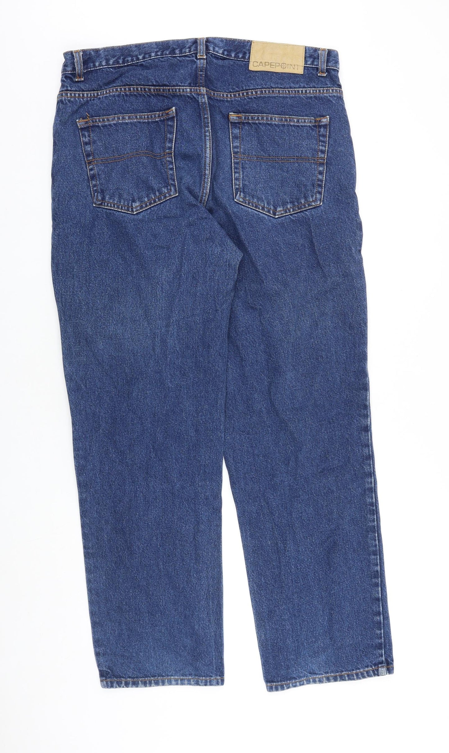 Capepoint Mens Blue Cotton Straight Jeans Size 36 in L29 in Regular Zip