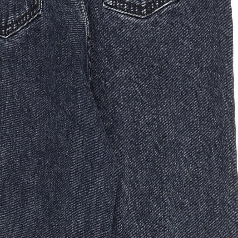 NEXT Womens Black Cotton Straight Jeans Size 16 L28 in Regular Zip