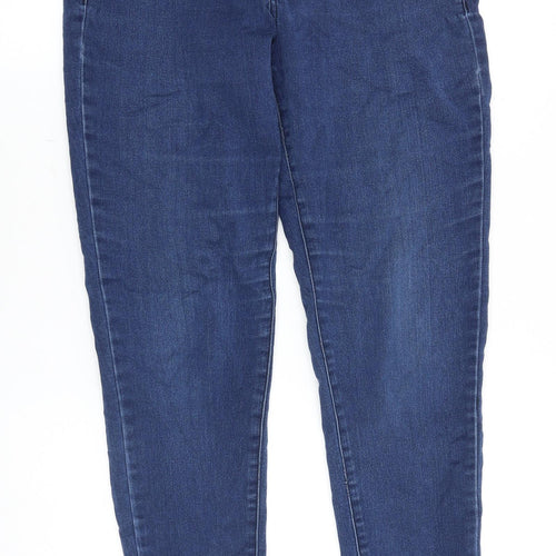 Denim & Co. Womens Blue Cotton Skinny Jeans Size 14 L28 in Regular Zip