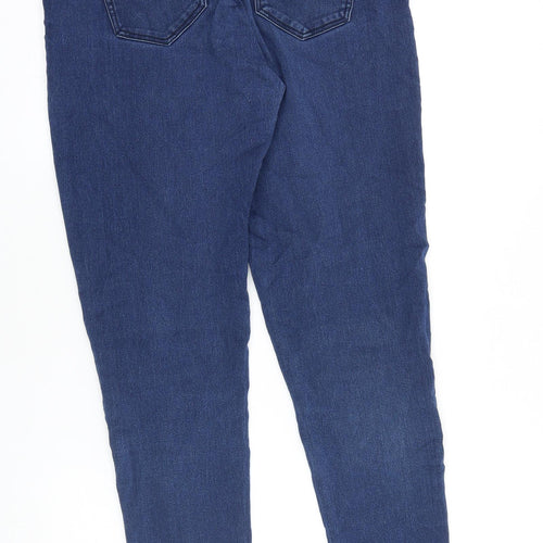 Denim & Co. Womens Blue Cotton Skinny Jeans Size 14 L28 in Regular Zip