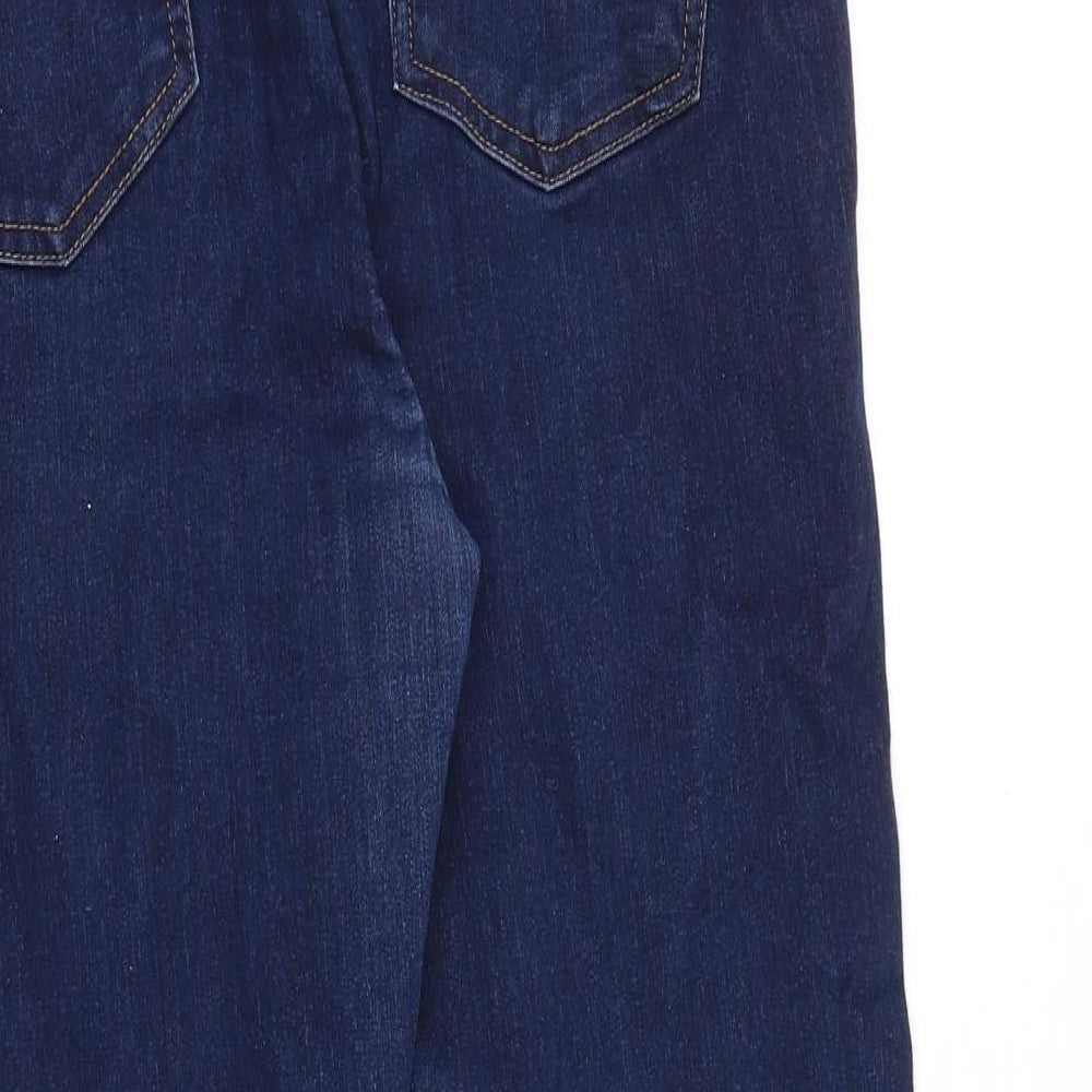 Marks and Spencer Womens Blue Cotton Bootcut Jeans Size 16 L28 in Regular Zip