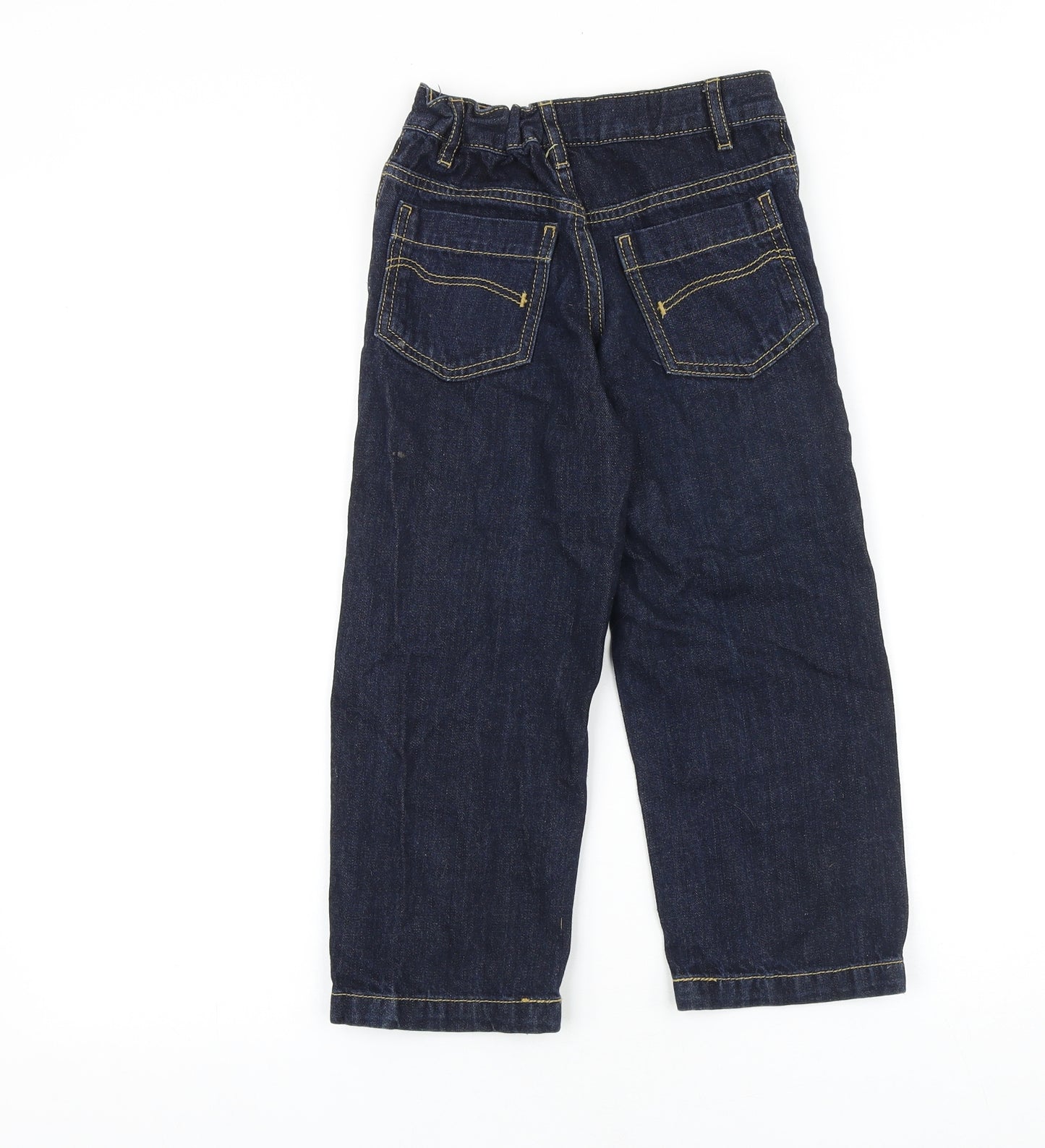 Marks and Spencer Girls Blue Acetate Straight Jeans Size 6 Years Regular Zip