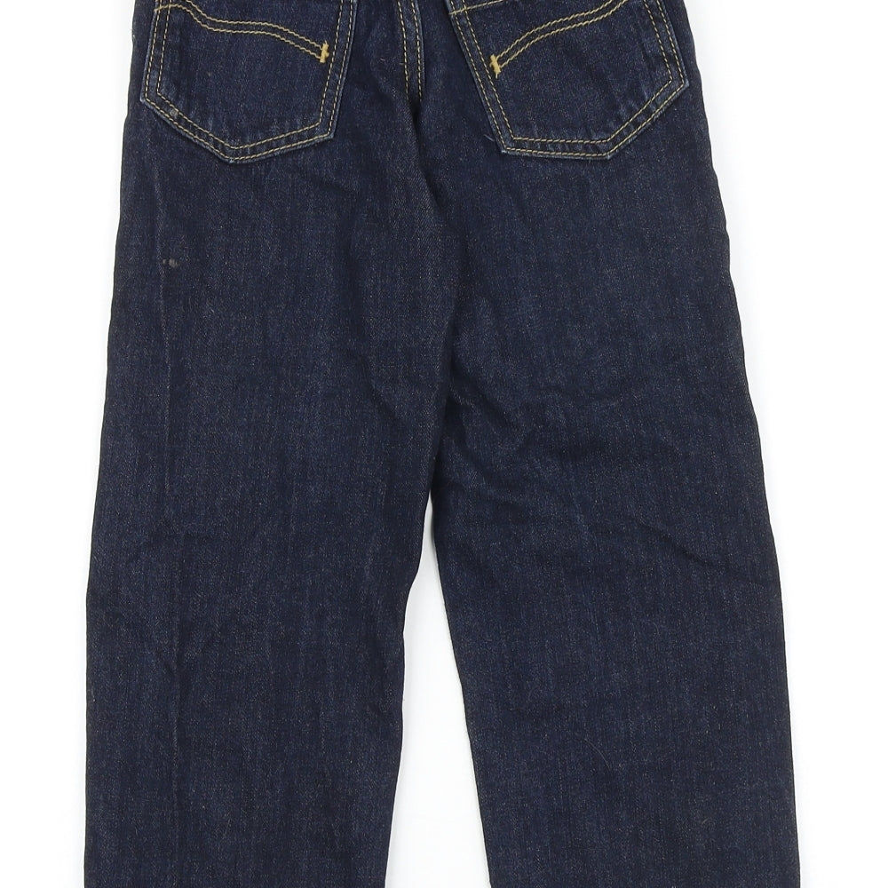 Marks and Spencer Girls Blue Acetate Straight Jeans Size 6 Years Regular Zip