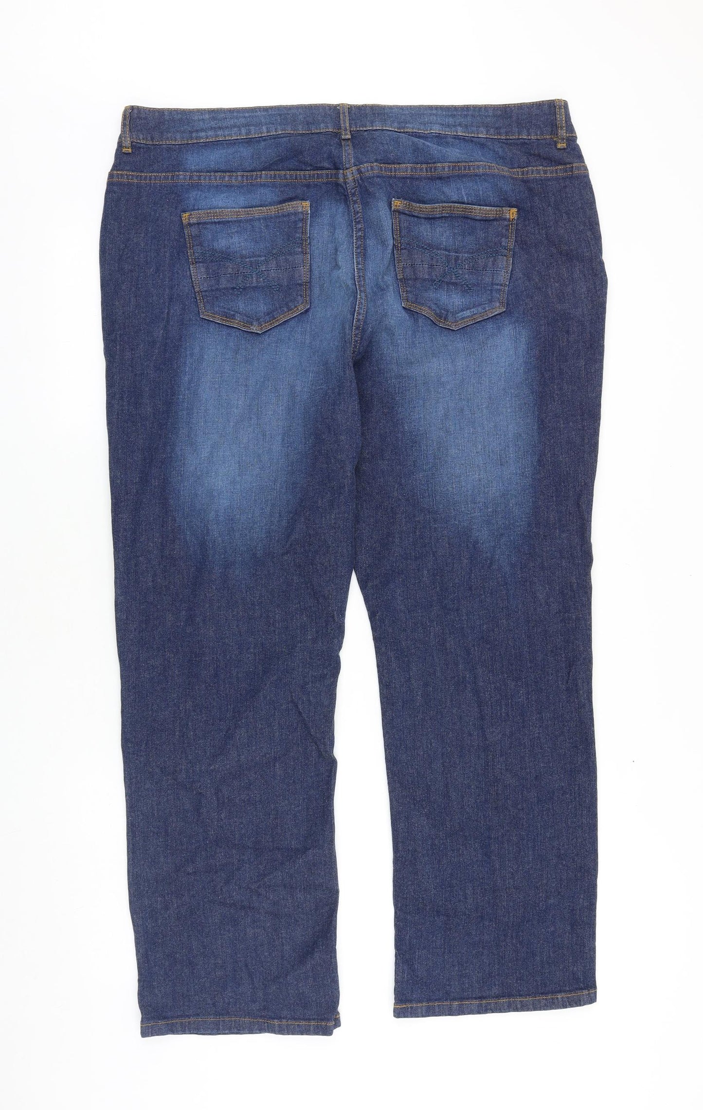 TU Womens Blue Cotton Straight Jeans Size 40 in L27 in Regular Zip