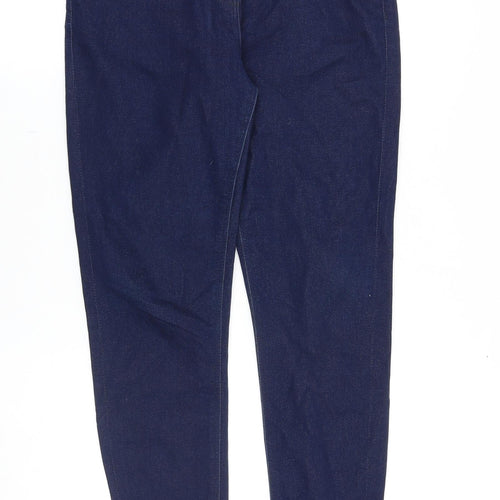 M&Co Womens Blue Cotton Skinny Jeans Size 10 L28 in Slim Zip