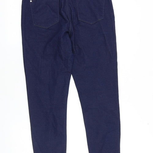 M&Co Womens Blue Cotton Skinny Jeans Size 10 L28 in Slim Zip