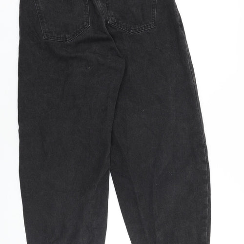 Zara Womens Black Cotton Tapered Jeans Size 8 L27 in Regular Zip