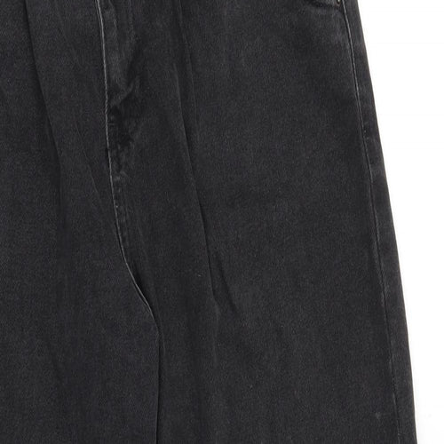 Zara Womens Black Cotton Tapered Jeans Size 8 L27 in Regular Zip
