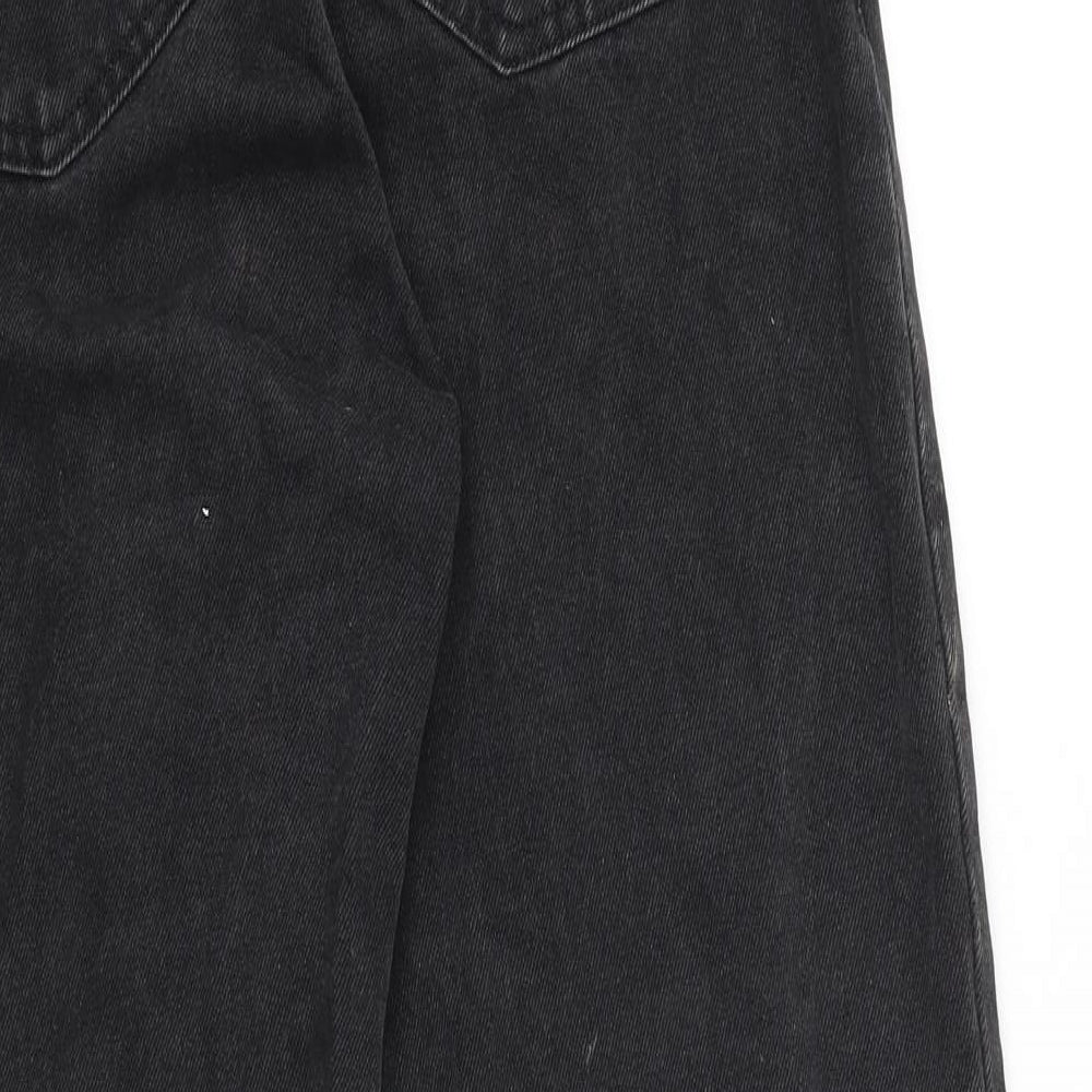 Zara Womens Black Cotton Tapered Jeans Size 8 L27 in Regular Zip