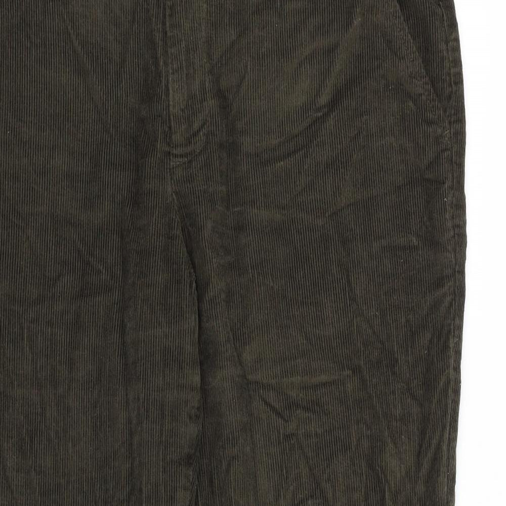 Farah Mens Green Cotton Trousers Size 38 in L29 in Regular Zip