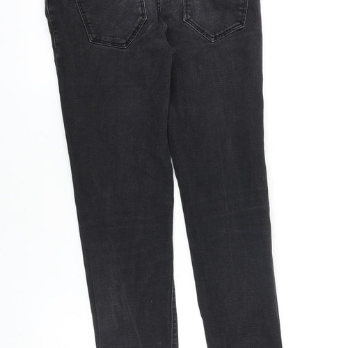 Zara Womens Black Cotton Skinny Jeans Size 10 L28 in Slim Zip