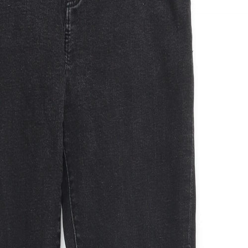 Zara Womens Black Cotton Skinny Jeans Size 10 L28 in Slim Zip