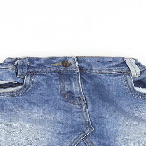 George Girls Blue 100% Cotton Mini Skirt Size 11-12 Years Regular Zip