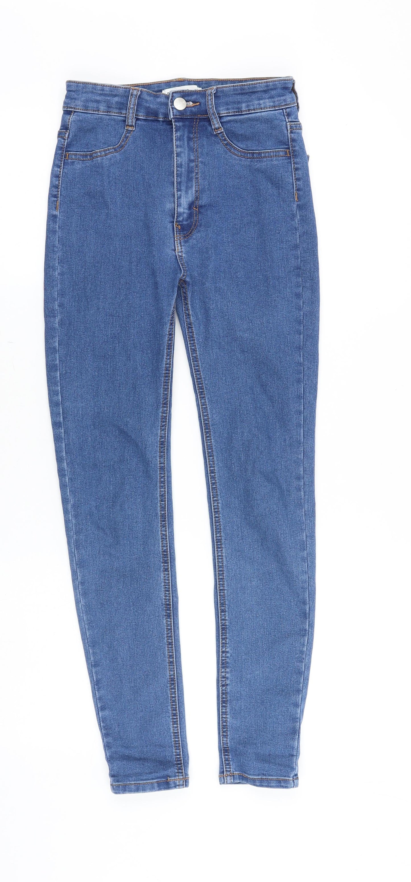 Pull&Bear Womens Blue Cotton Skinny Jeans Size 8 L25 in Slim Zip