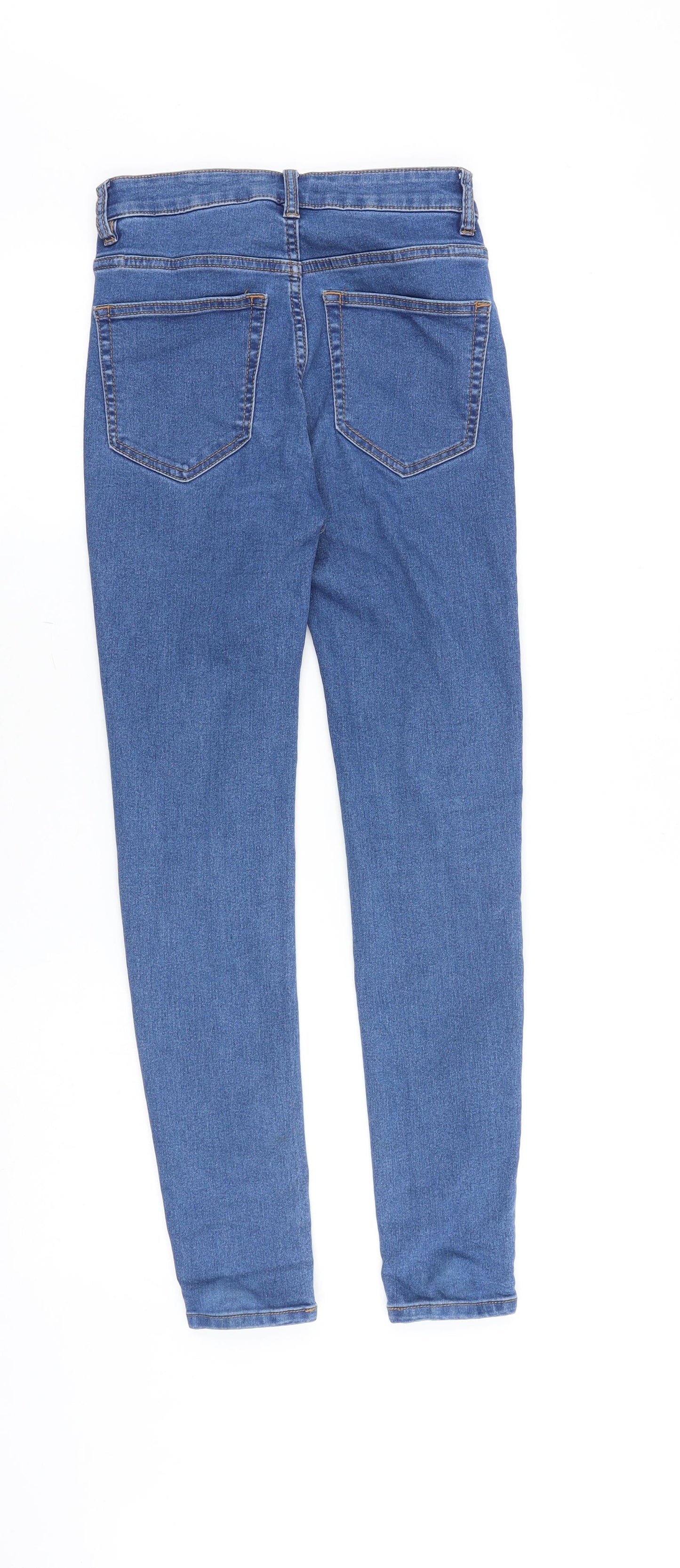 Pull&Bear Womens Blue Cotton Skinny Jeans Size 8 L25 in Slim Zip