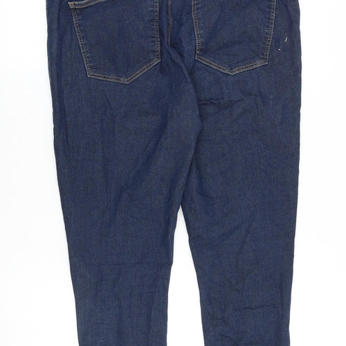 Topshop Womens Blue Cotton Skinny Jeans Size 34 in L32 in Regular