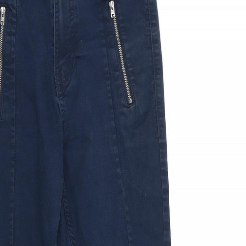 Marks and Spencer Womens Blue Cotton Skinny Jeans Size 8 L25 in Slim Zip