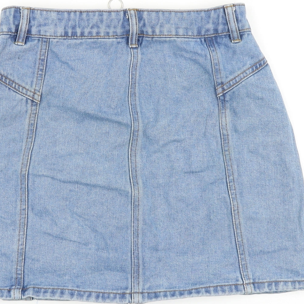 Candy Couture Girls Blue 100% Cotton Straight & Pencil Skirt Size 13 Years Regular Zip
