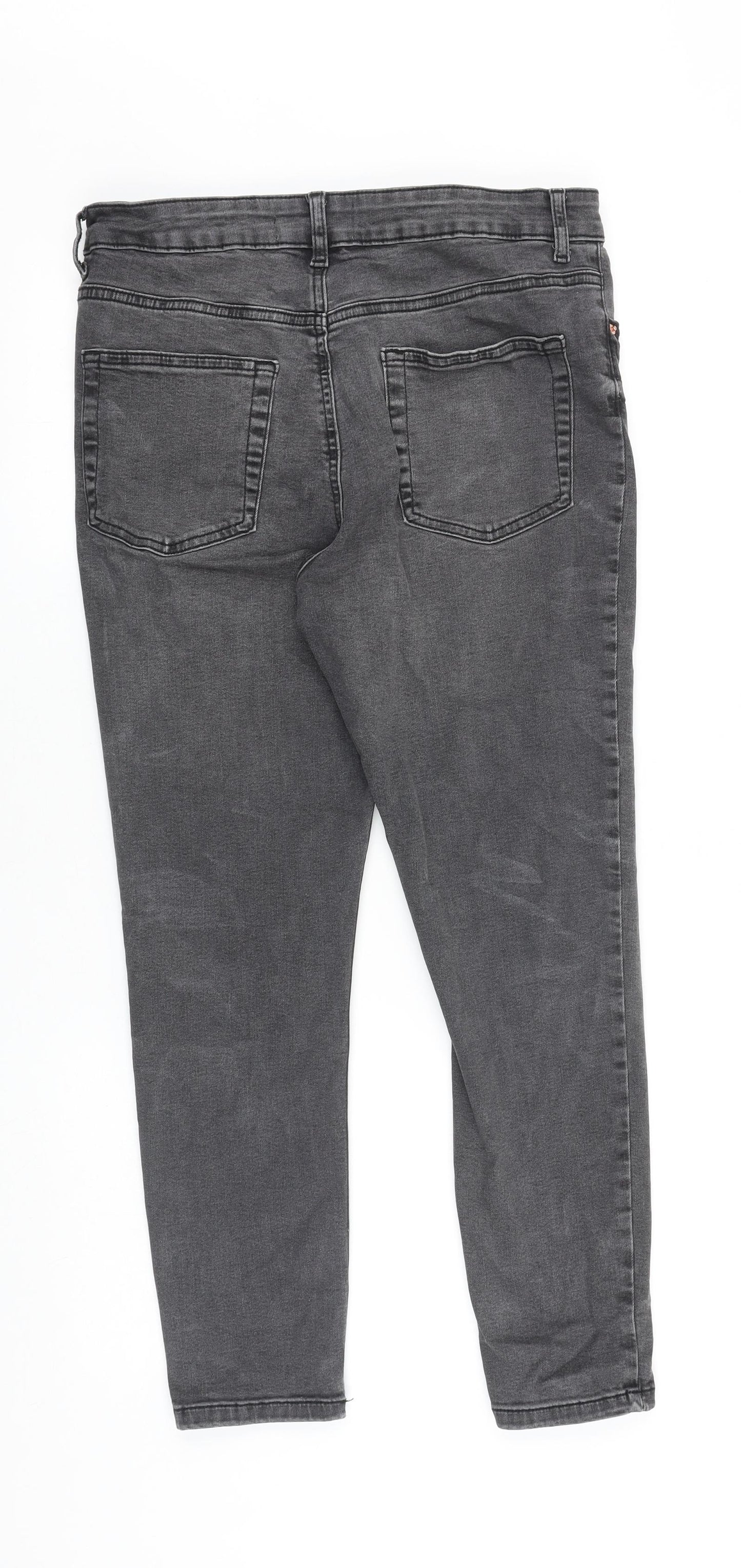 Denim & Co. Womens Green Cotton Skinny Jeans Size 14 L26 in Slim Zip