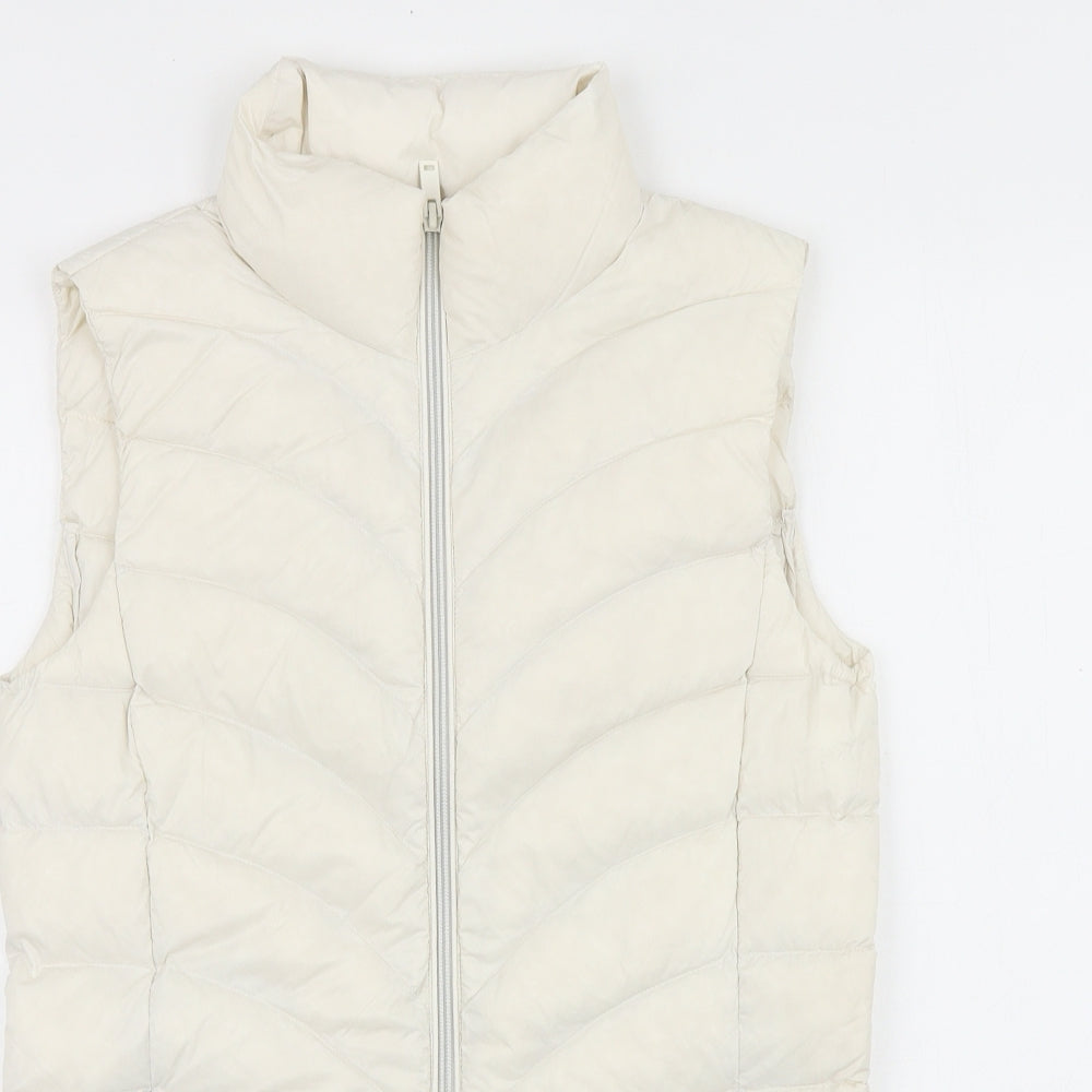 Marks and Spencer Womens Ivory Gilet Jacket Size 6 Zip