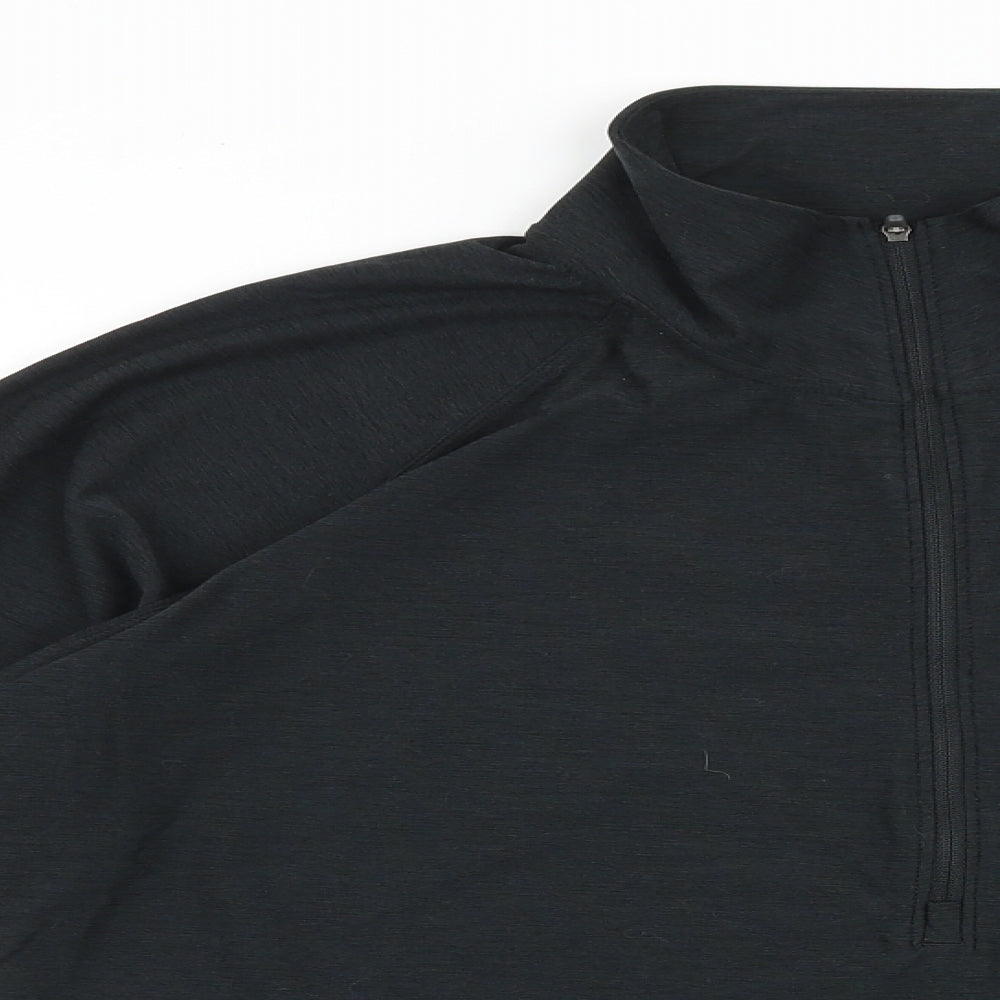 New Balance Mens Black Polyester Pullover Casual Size XL High Neck Zip