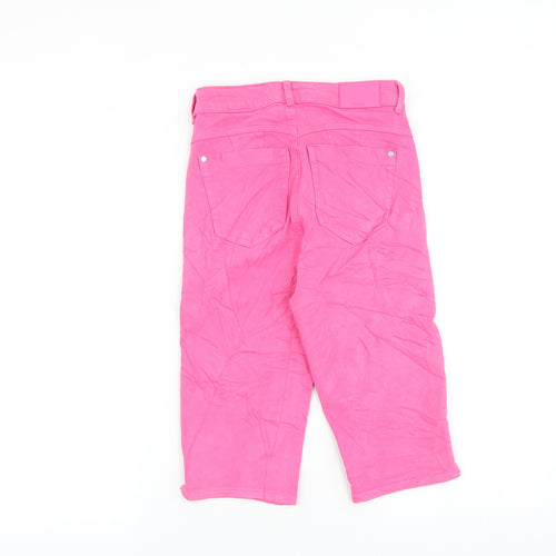 Zara Womens Pink Cotton Cropped Jeans Size 6 Regular Zip