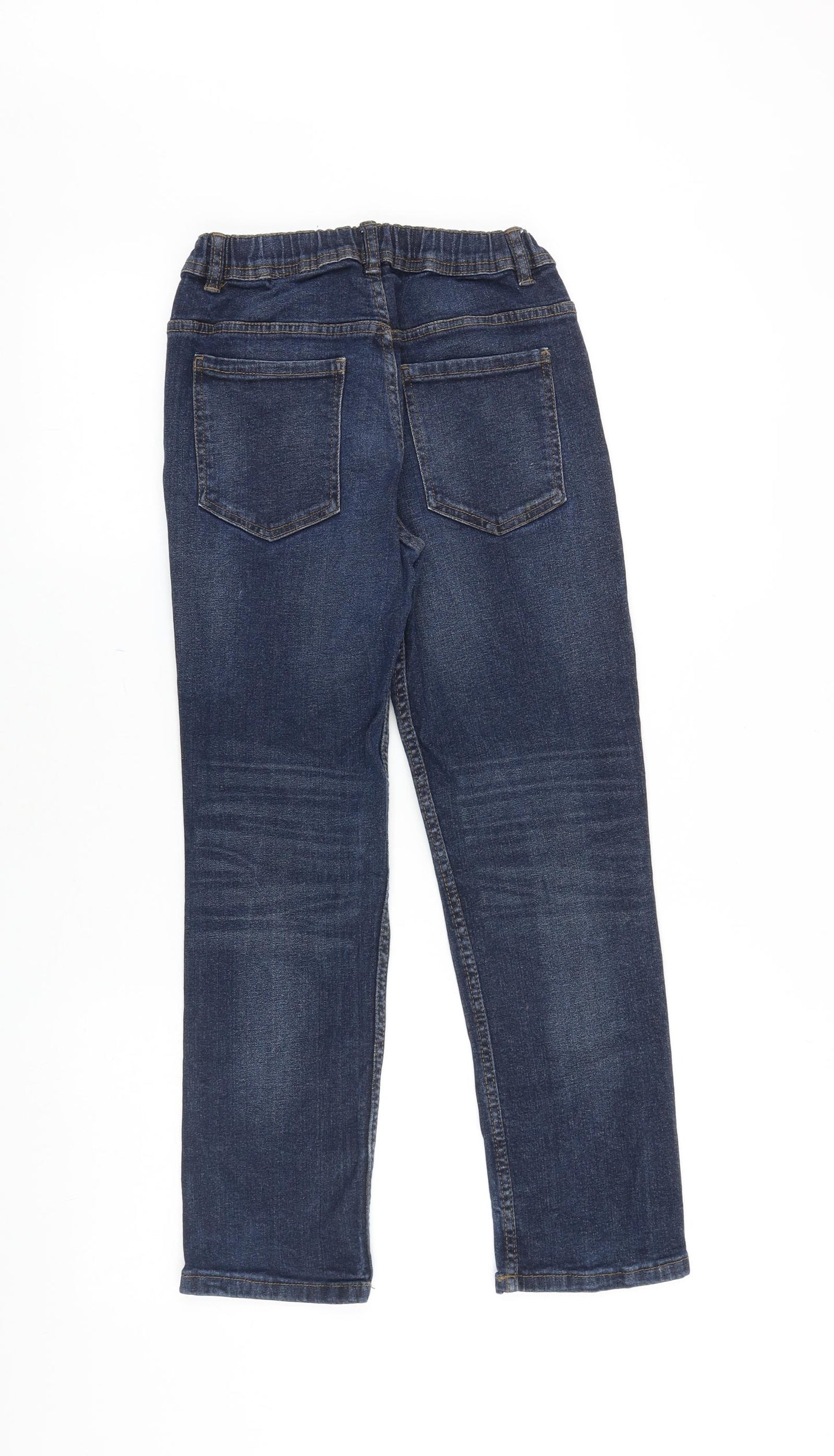 F&F Boys Blue 100% Cotton Straight Jeans Size 10-11 Years Regular Zip