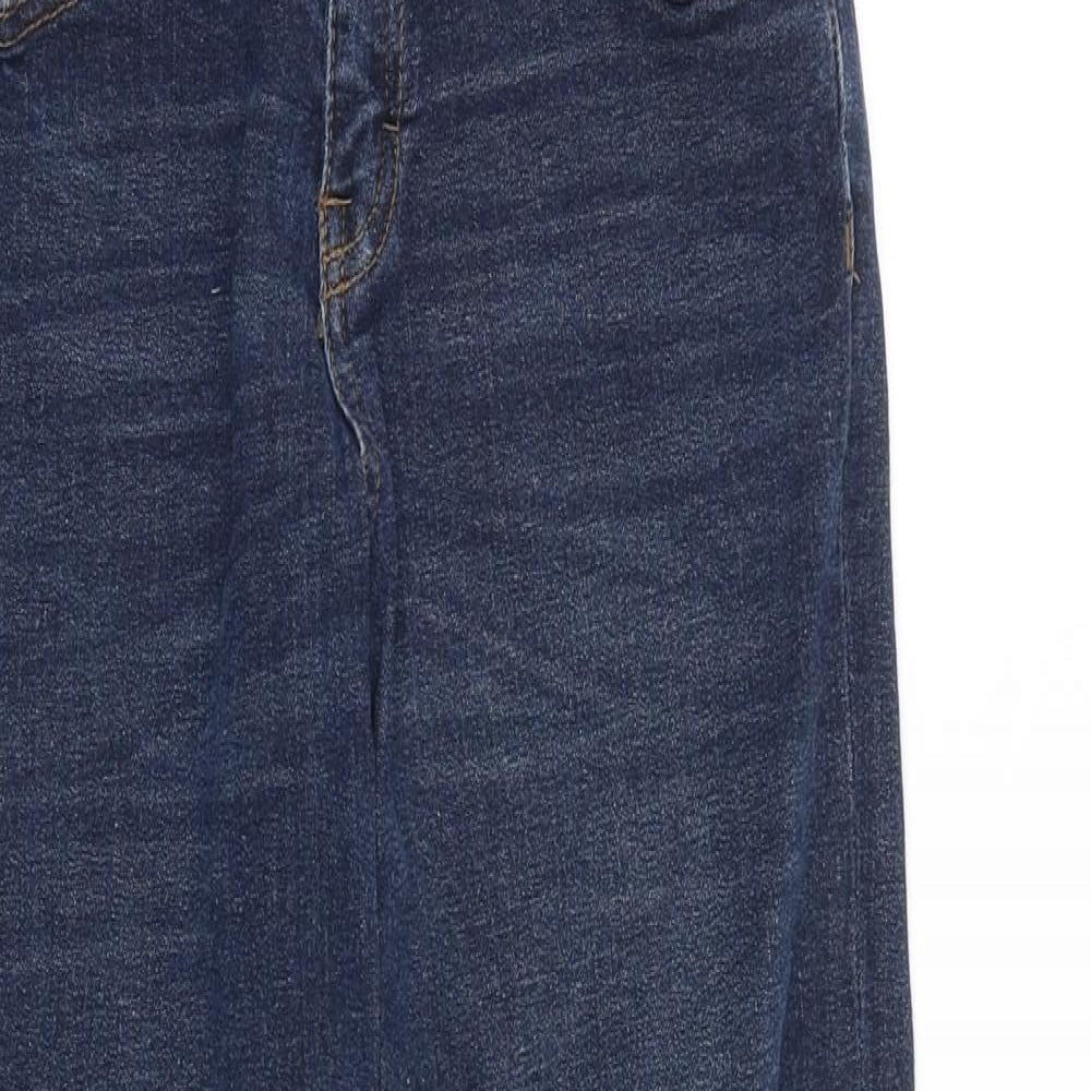F&F Boys Blue 100% Cotton Straight Jeans Size 10-11 Years Regular Zip