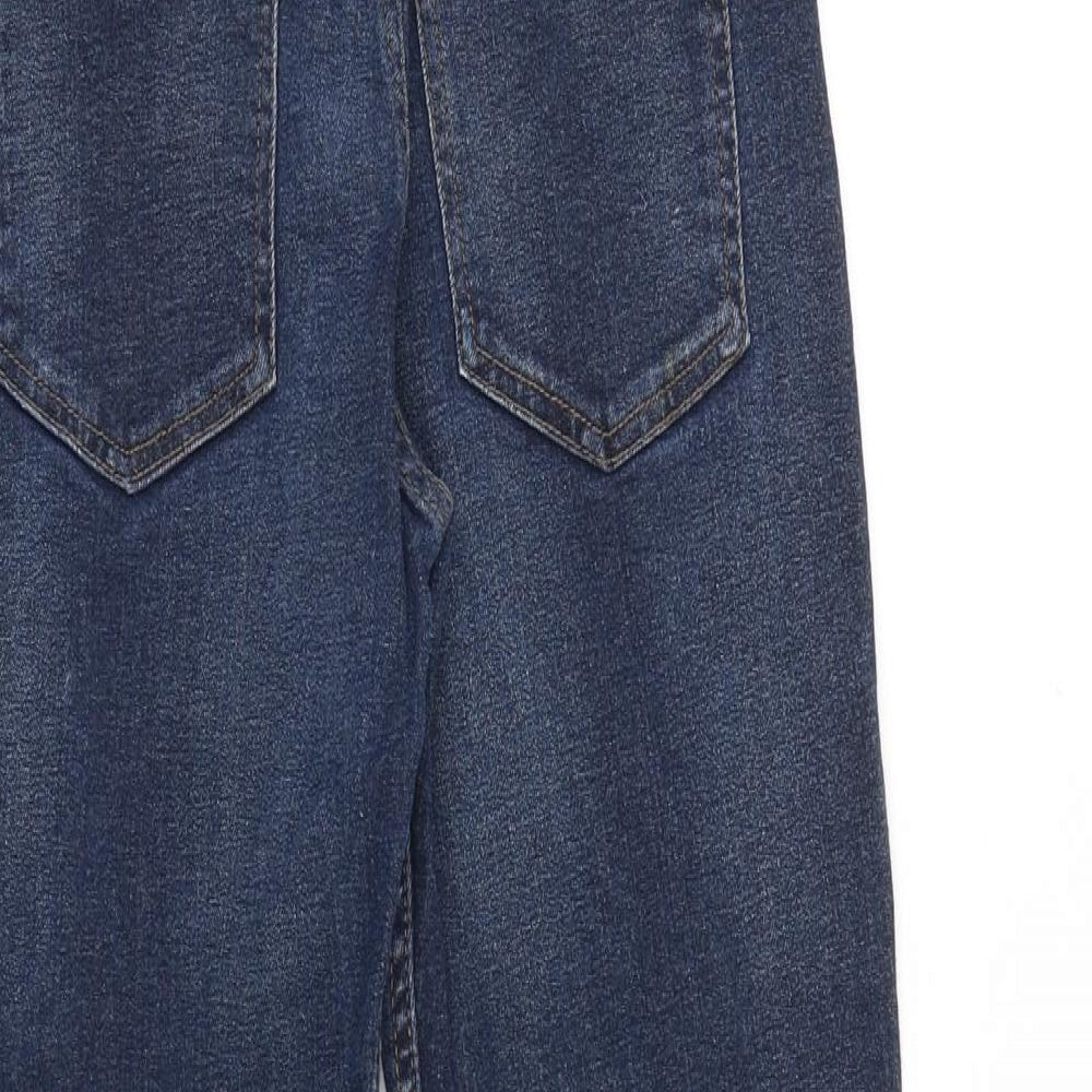F&F Boys Blue 100% Cotton Straight Jeans Size 10-11 Years Regular Zip