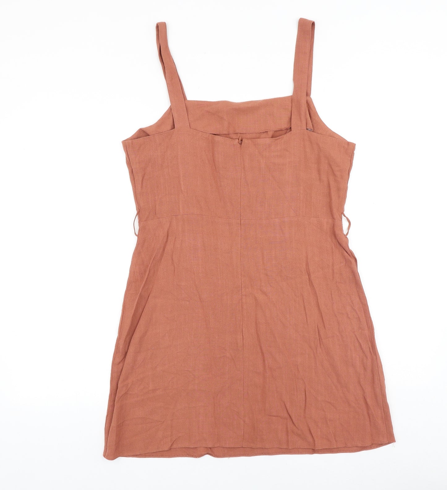 George Womens Pink Viscose Pinafore/Dungaree Dress Size 14 Square Neck Pullover