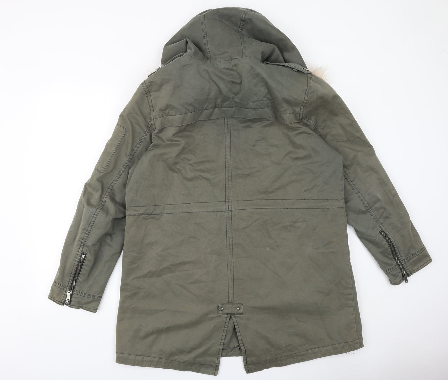 Mint Velvet Womens Green Parka Coat Size 16 Zip