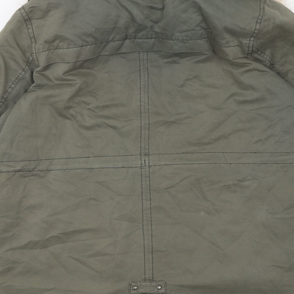 Mint Velvet Womens Green Parka Coat Size 16 Zip