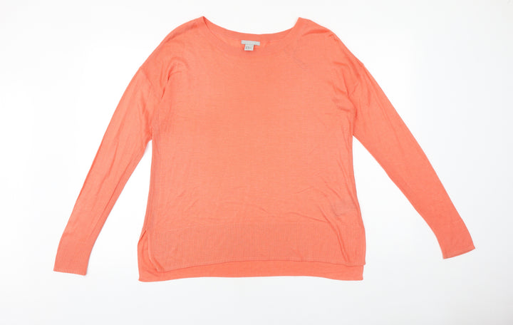 H&M Womens Pink Boat Neck 100% Cotton Pullover Jumper Size M