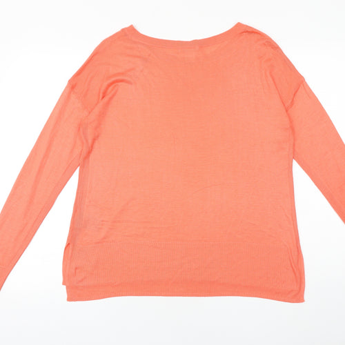 H&M Womens Pink Boat Neck 100% Cotton Pullover Jumper Size M