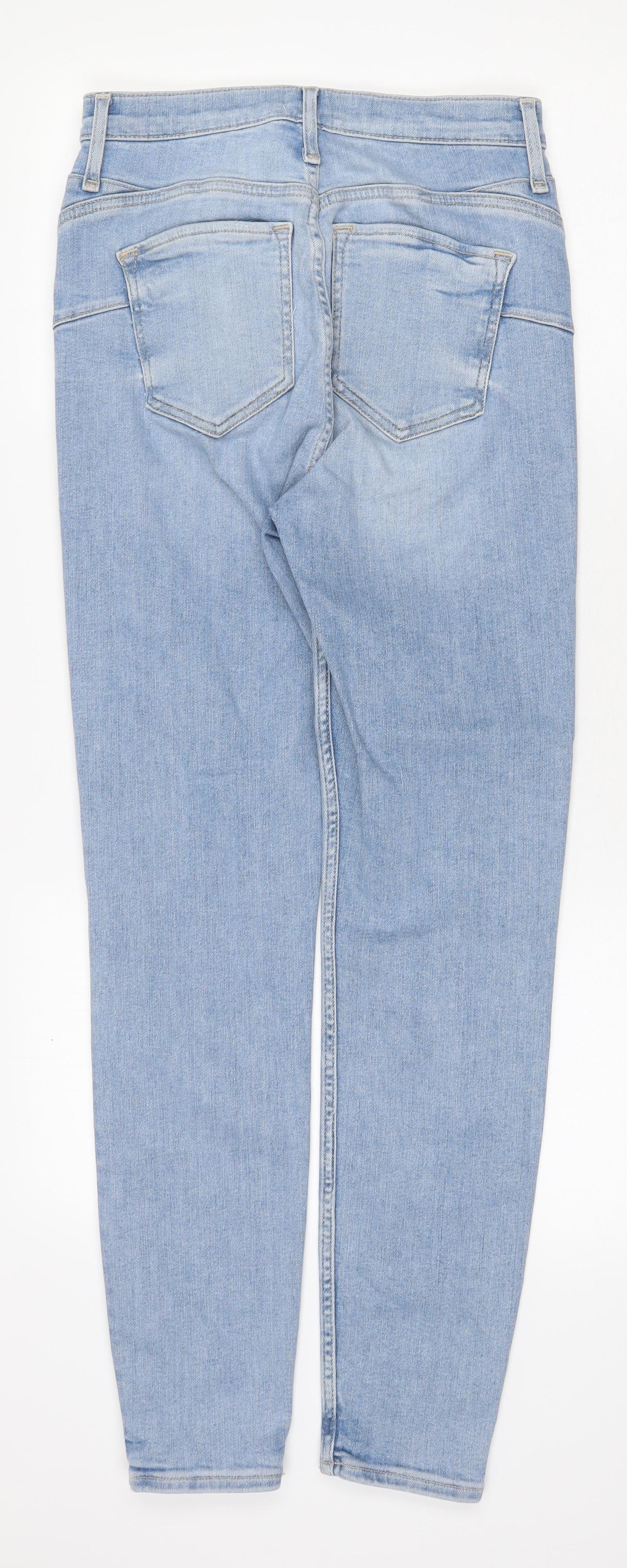 River Island Womens Blue Cotton Skinny Jeans Size 12 Regular Zip