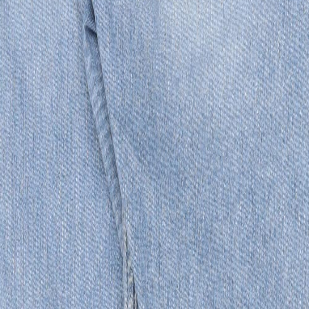 River Island Womens Blue Cotton Skinny Jeans Size 12 Regular Zip